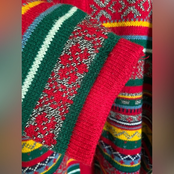 Vintage GINO PARIS Colorful Multicolor Cardigan Sweater made in France Sz Large - Picture 10 of 12